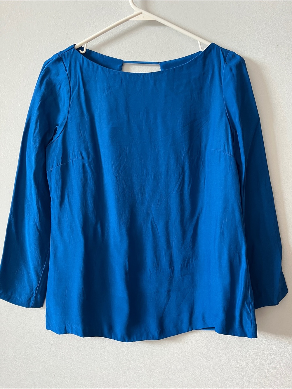 Zara woman 100% silk royal blue blouse size small